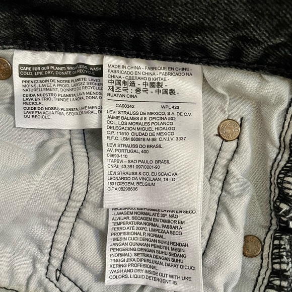 Levi’s Vintage Distressed Denim Shorts - Black - Size 26 - Picture 4 of 5